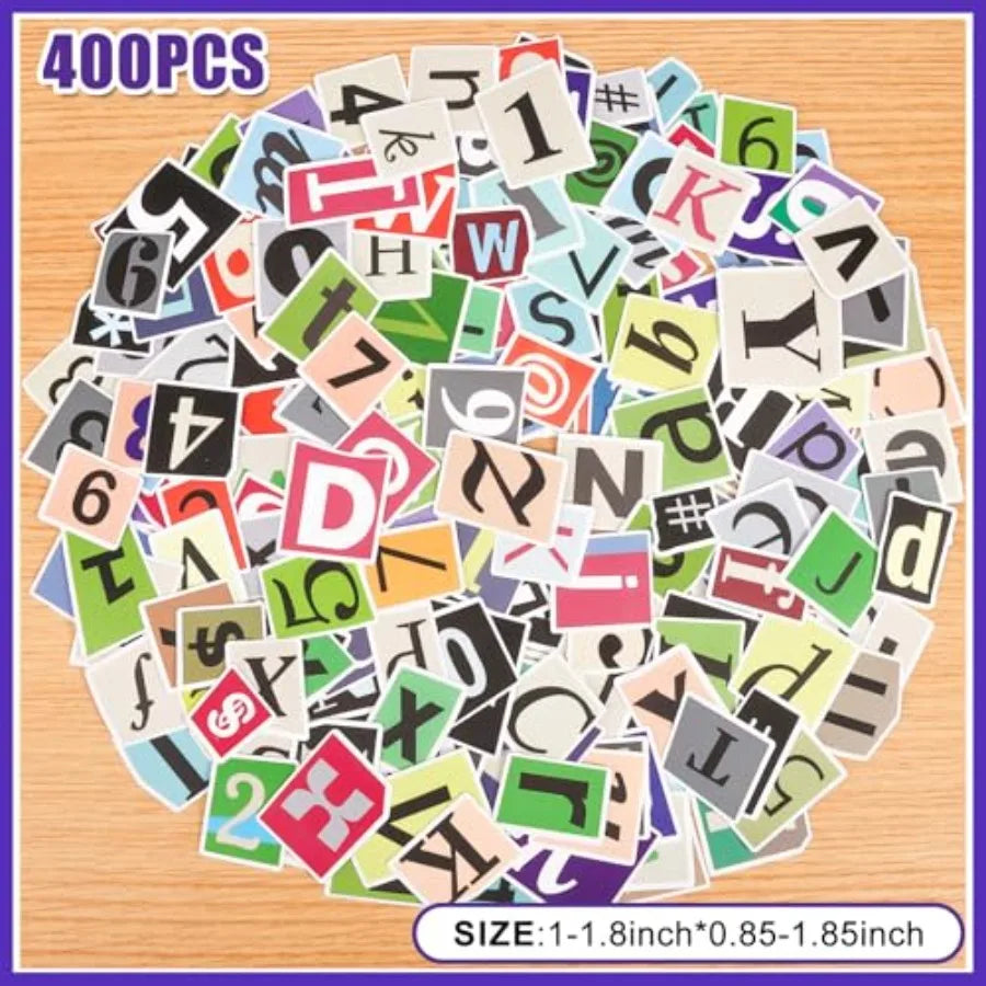 400Pcs Alphabet/Number Stickers