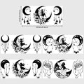 Moon Fairy DTF Glass Cup Stickers