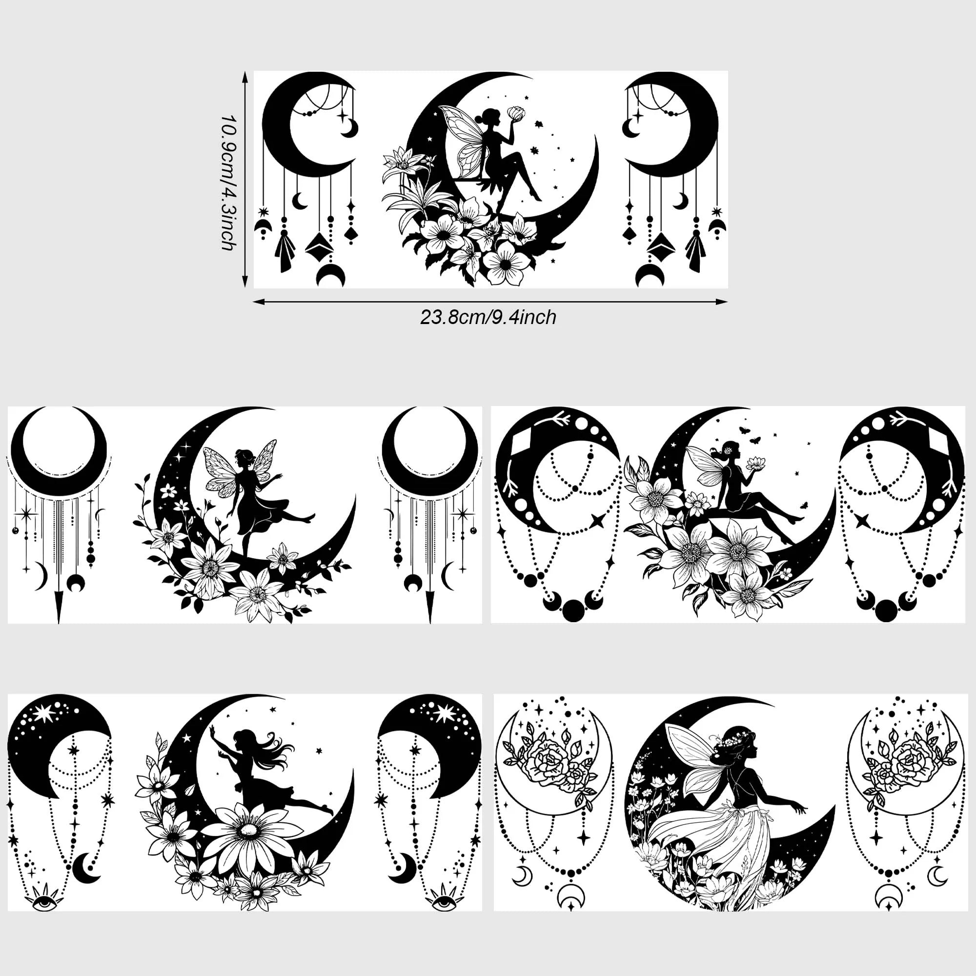 Moon Fairy DTF Glass Cup Stickers