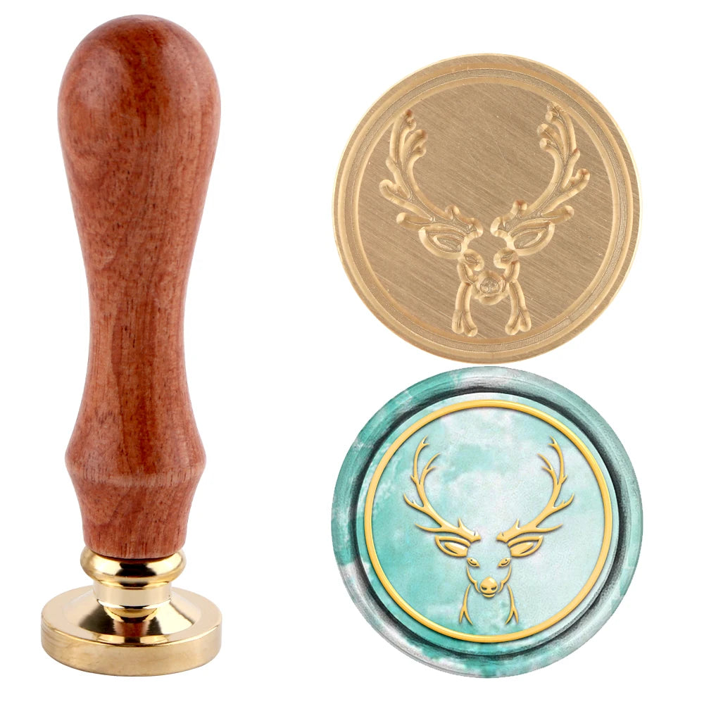 Vintage Wax Seal Handle with 25mm Removable Brass Head