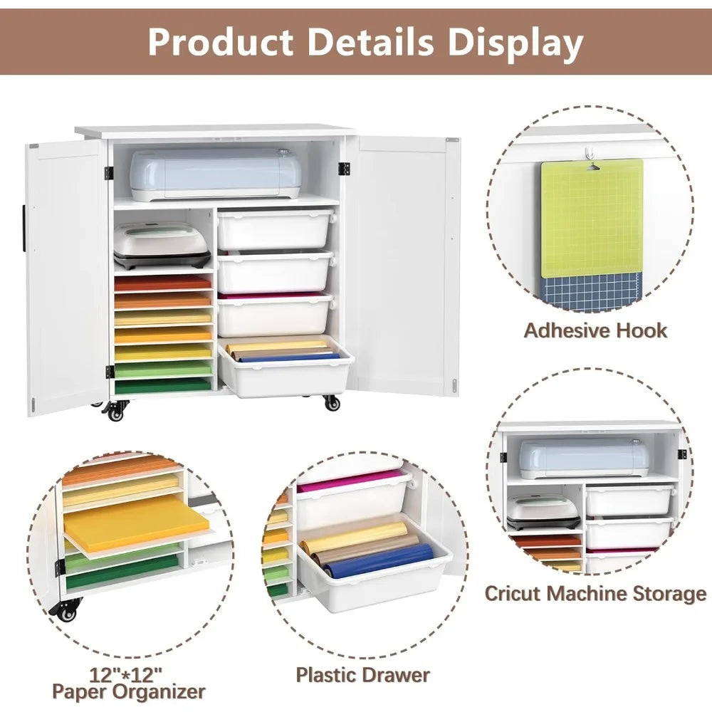 Craft Storage Cart with Drawers & Wheels