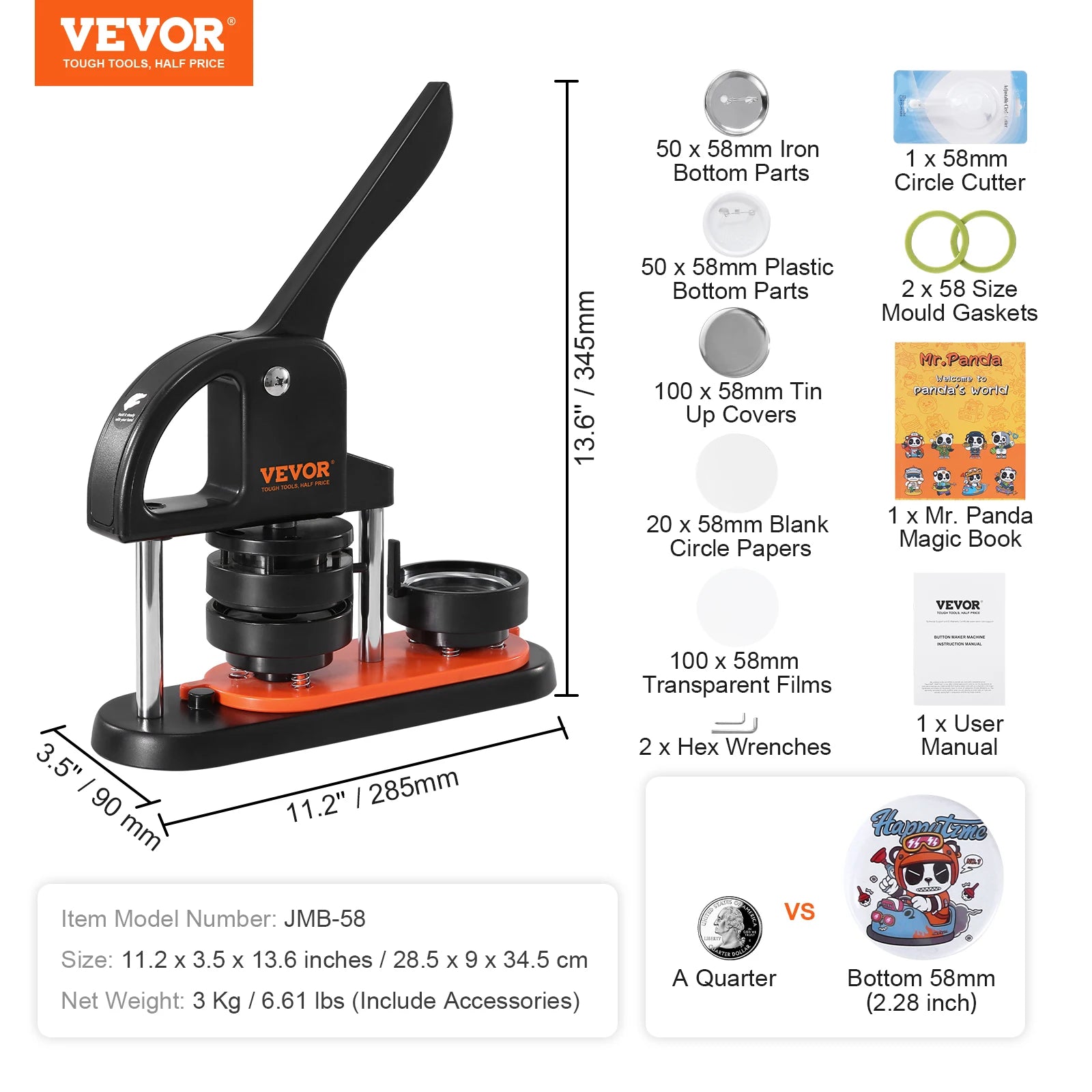 SucceBuy Button Maker Machine with Parts