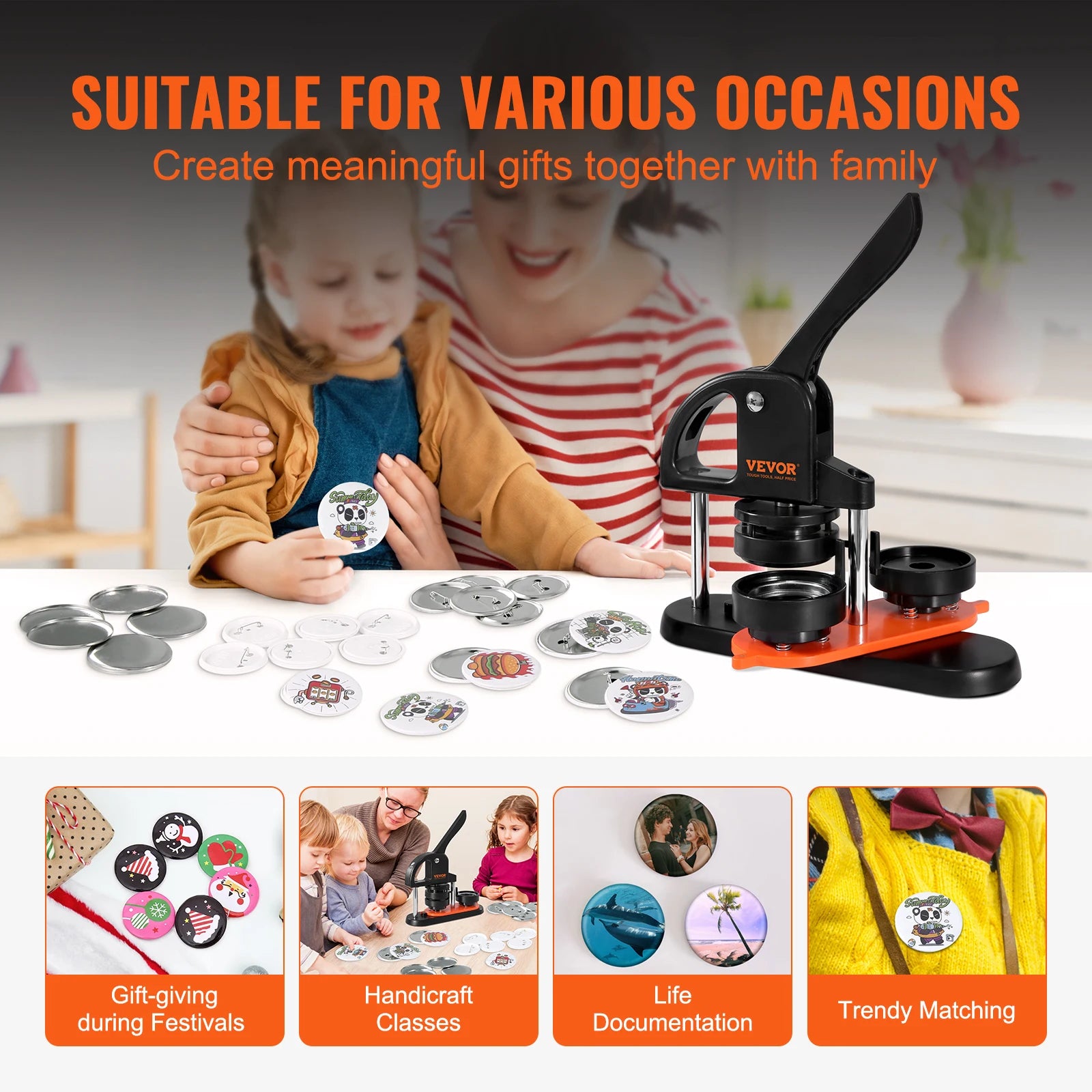 SucceBuy Button Maker Machine with Parts