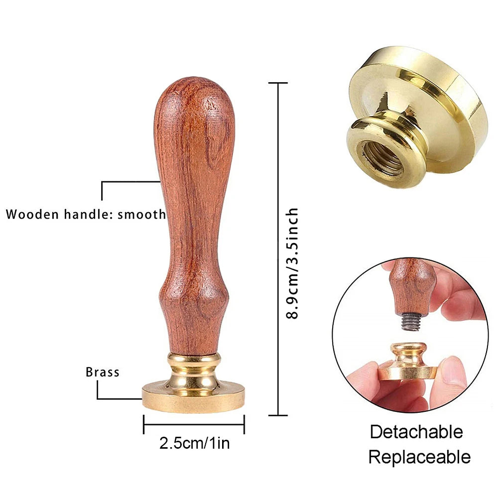 Vintage Wax Seal Handle with 25mm Removable Brass Head