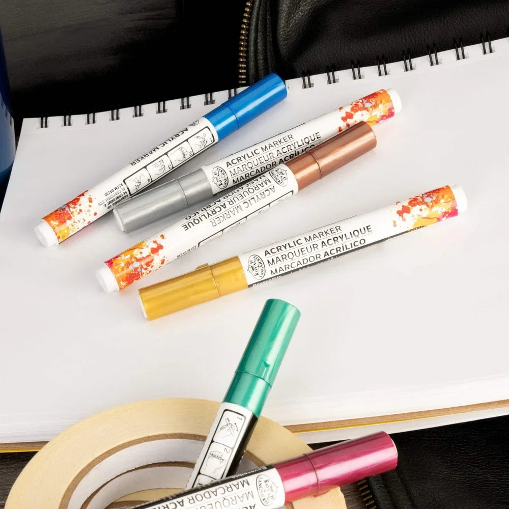 6 Piece Acrylic Metallic Art Markers