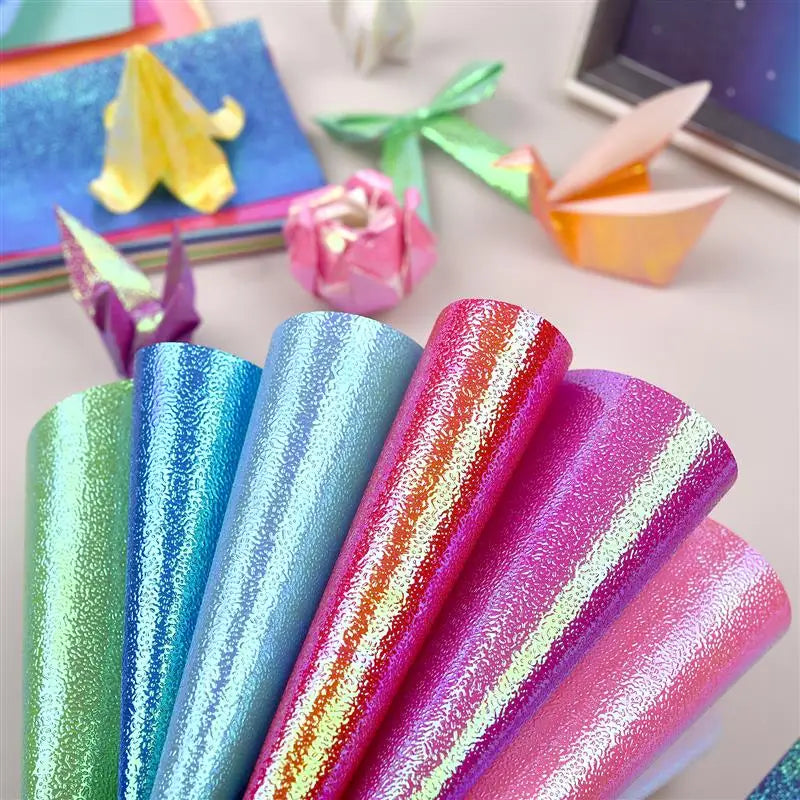 50 pcs - 10 color Square Origami Single-Sided Pearl Paper
