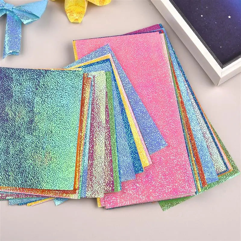 50 pcs - 10 color Square Origami Single-Sided Pearl Paper