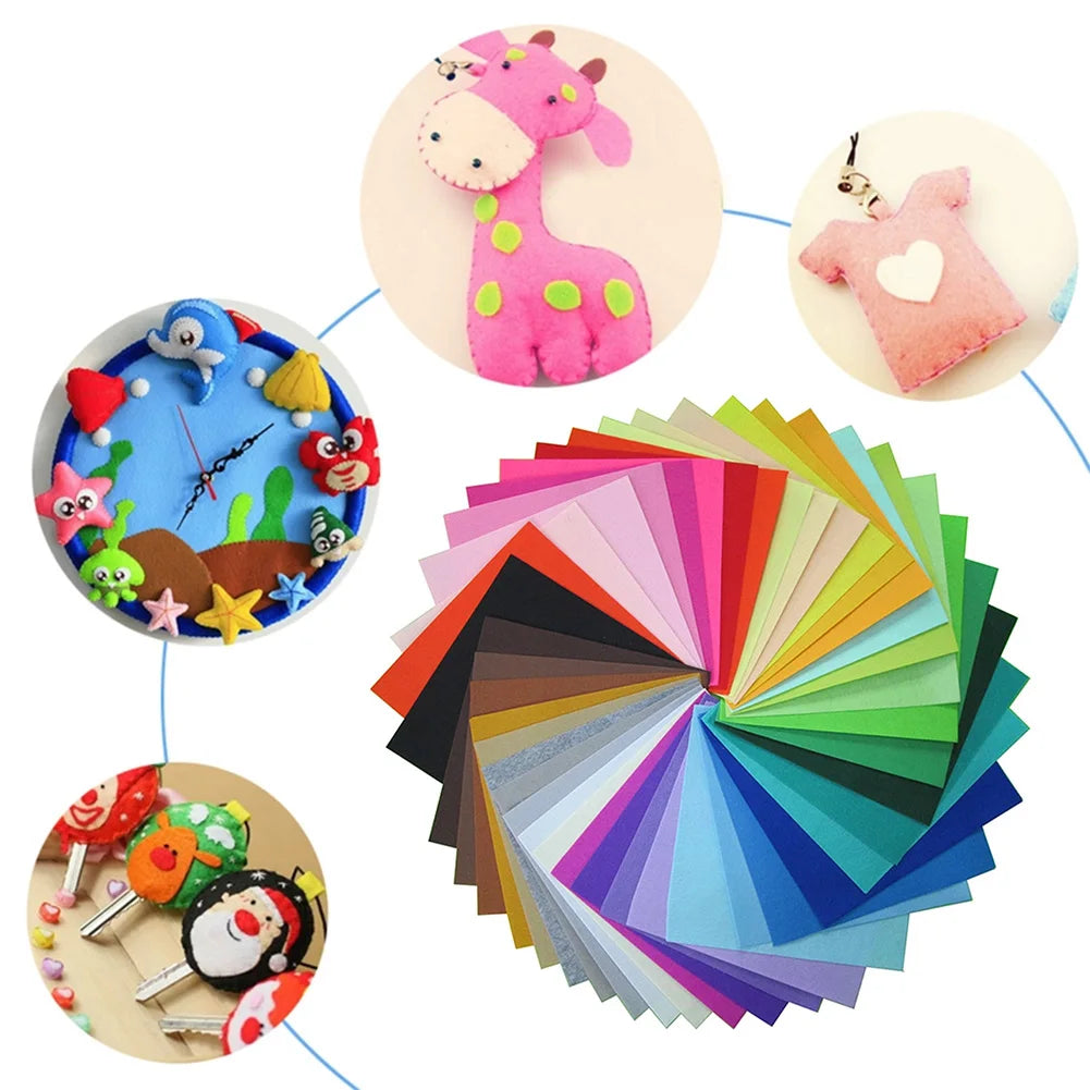 40pcs Felt Sheets 10 cm x 10 cm