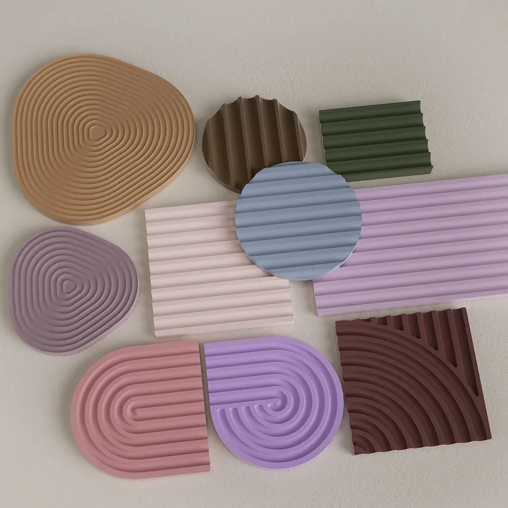 Modern Coaster Silicone Molds for Resin or Plaster