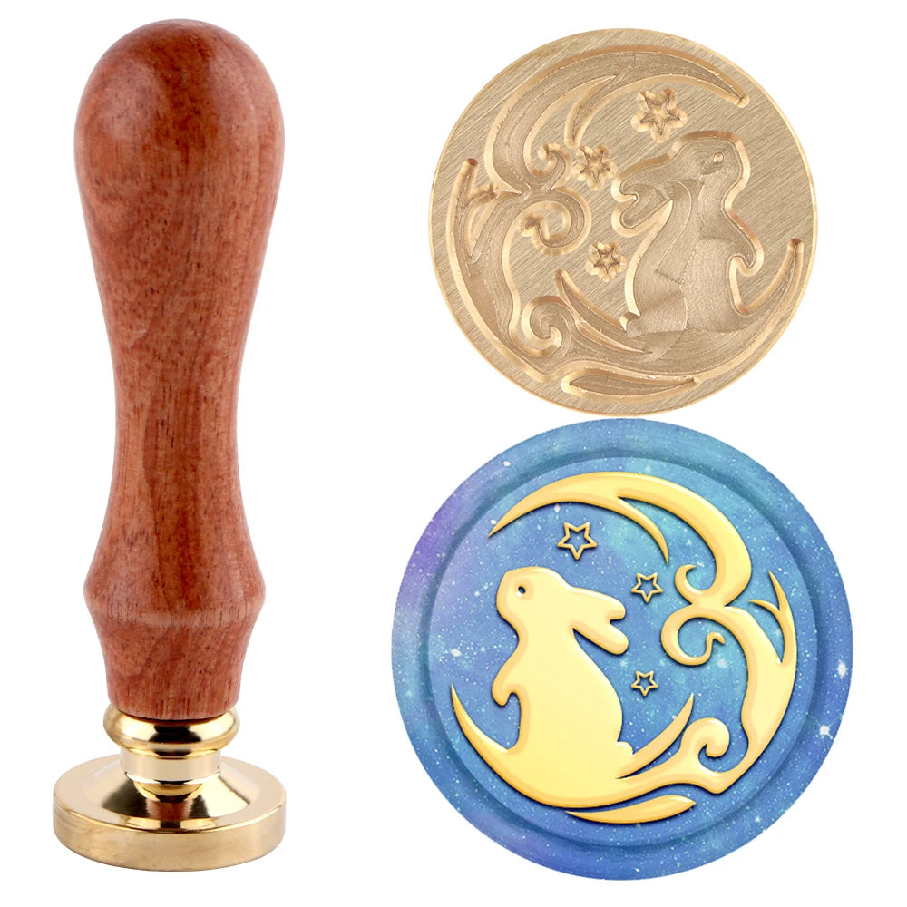 Vintage Wax Seal Handle with 25mm Removable Brass Head