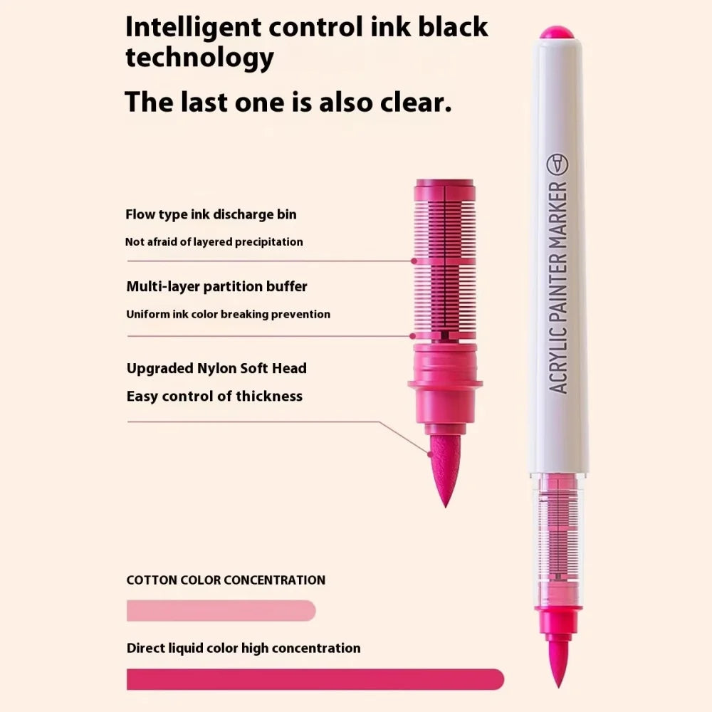 Brush Tip Acrylic Marker Set