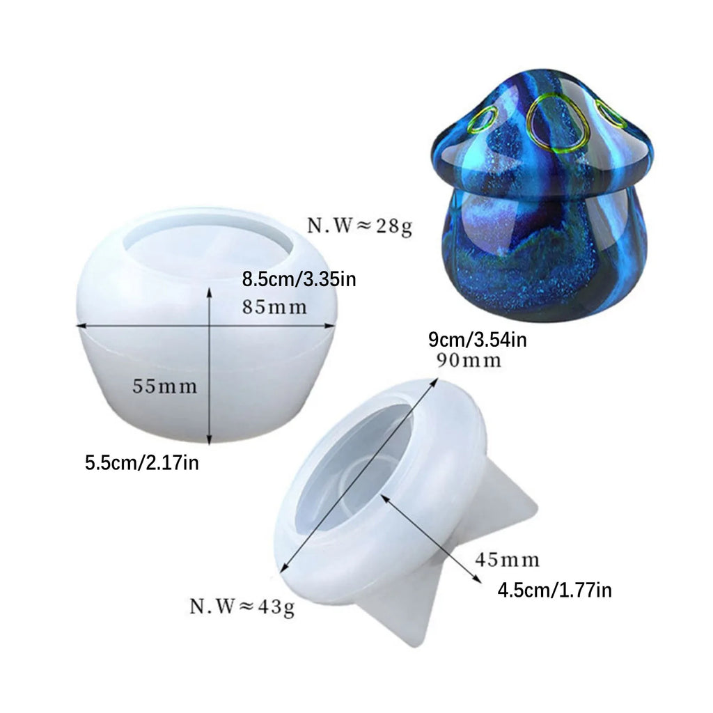 3D Mushroom Storage Box Silicone Mold