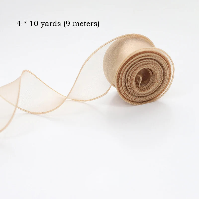 Colorful 10 Yard Roll Organza Ribbon