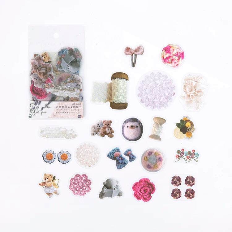 40pcs Transparent Flower Stickers
