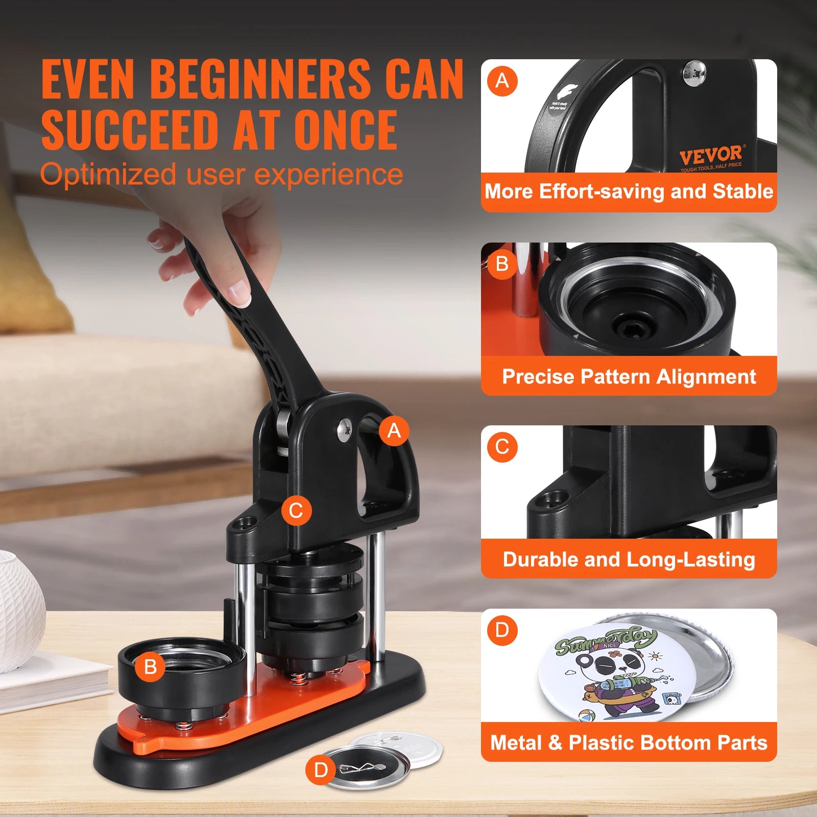 SucceBuy Button Maker Machine with Parts