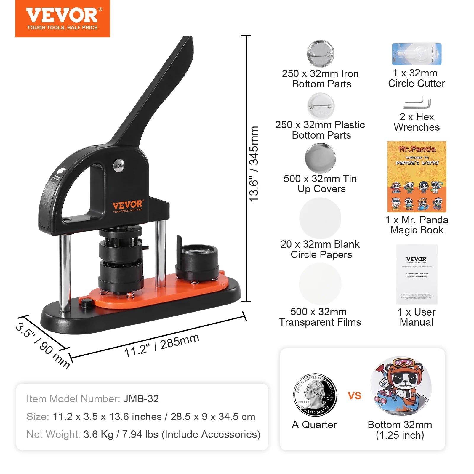 SucceBuy Button Maker Machine with Parts