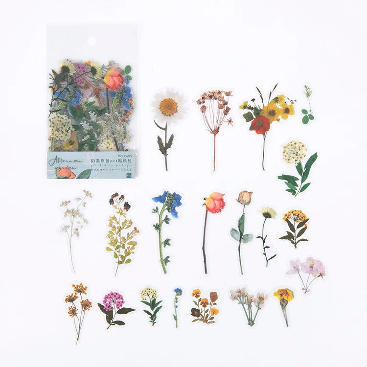 40pcs Transparent Flower Stickers