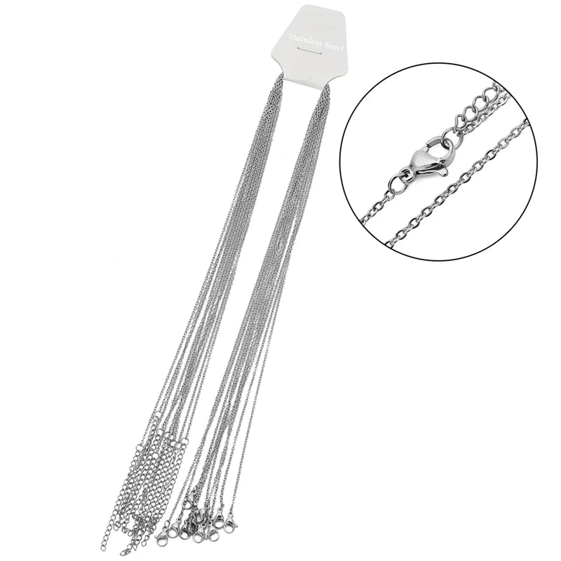 10pcs Cable Link Chains with Lobster claw clasp
