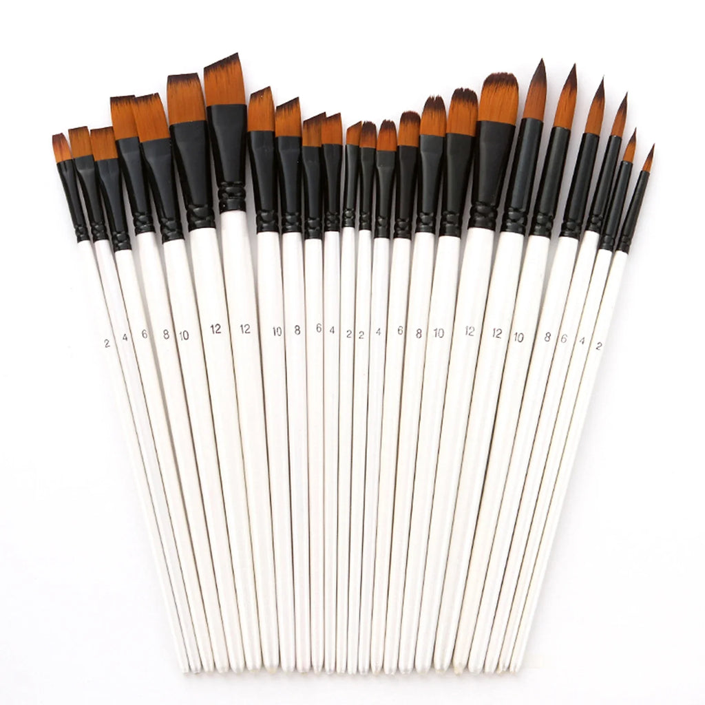 24pcs Round Paint Brush Set