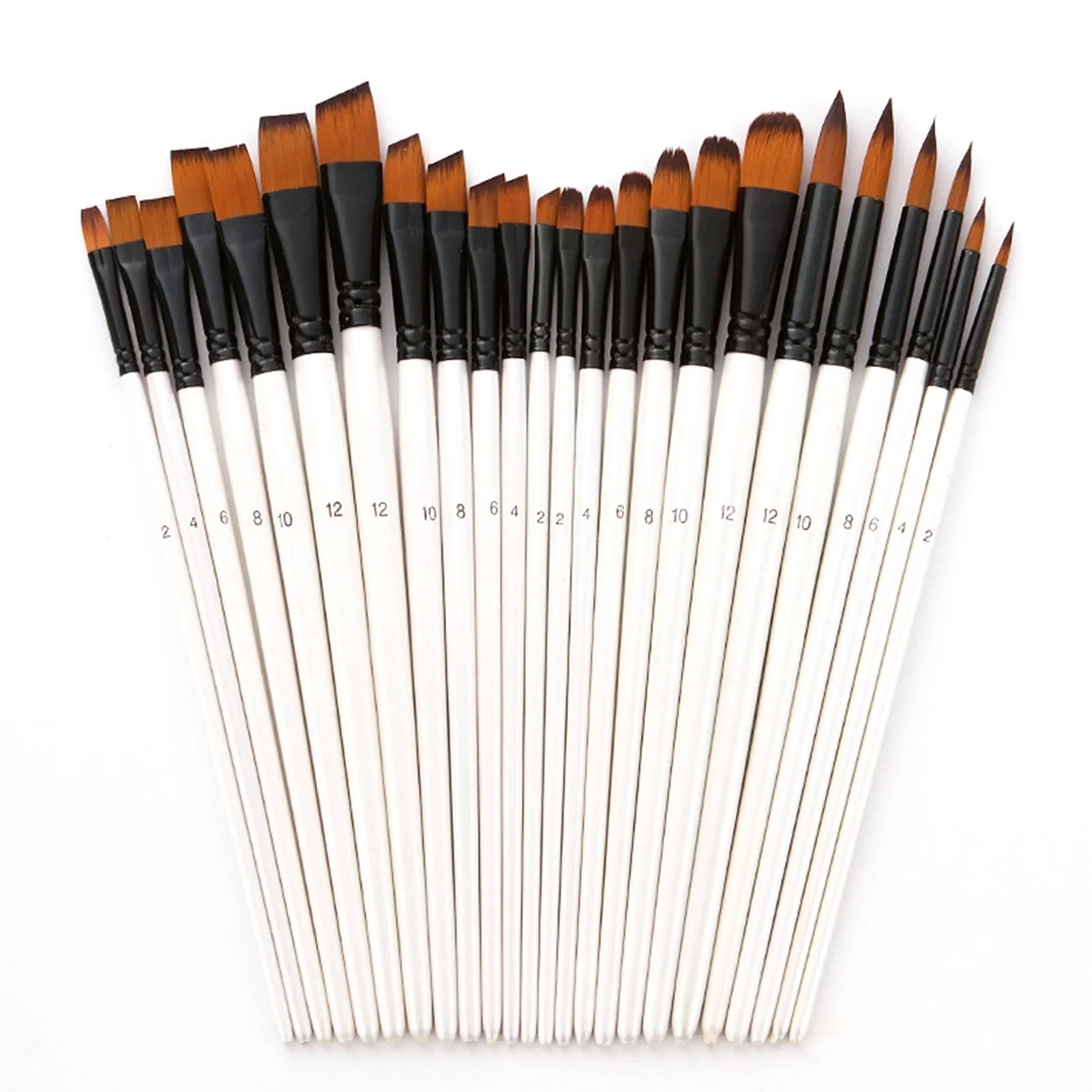 24pcs Round Paint Brush Set