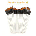 24pcs Round Paint Brush Set