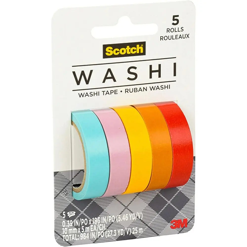 5 Rolls Colored Washi Tape