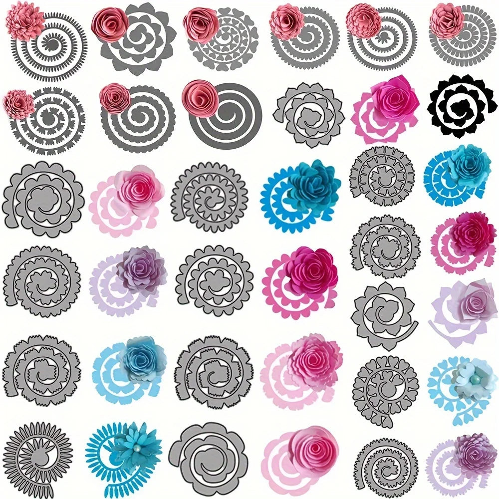 3D Spiral Flower Cutting Dies