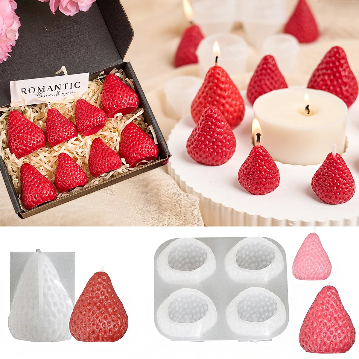 3D Strawberry Silicone Mold