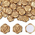 Gold Heart Wax Seal Self-Adhesive Stickers