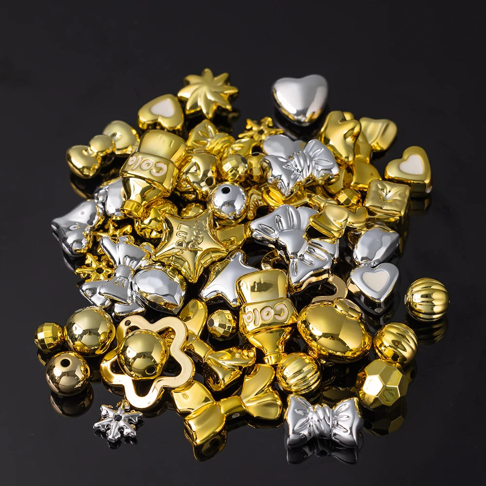 20g Y2K Randomly Mixed Bowknot Flower Heart Acrylic Cute Beads for DIY Necklace Keychain Bracelet Jewelry Craft Making Accessory