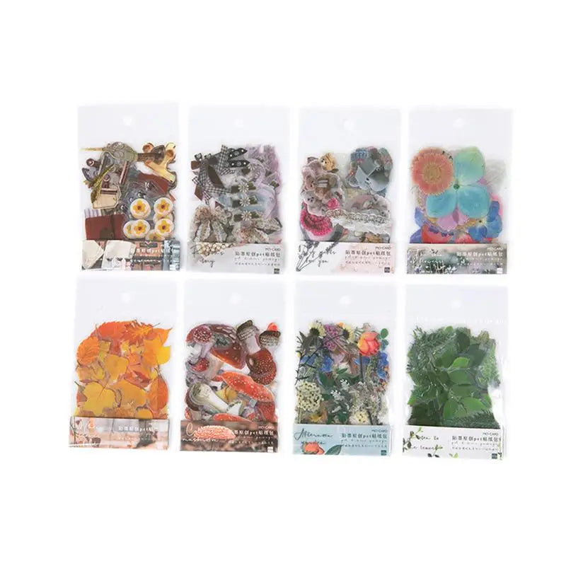 40pcs Transparent Flower Stickers