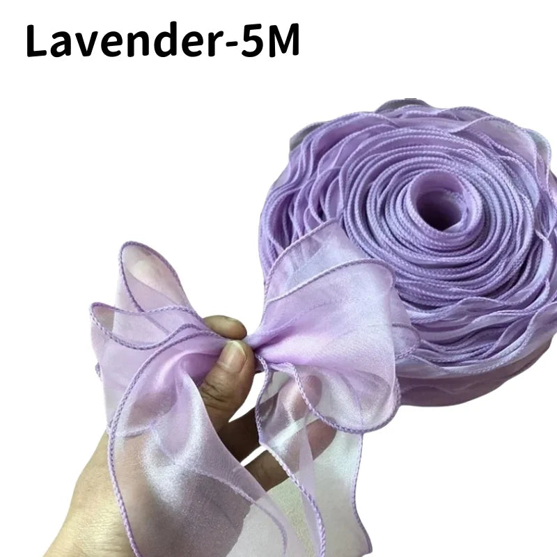 5M Organza Ribbon Wavy Edge