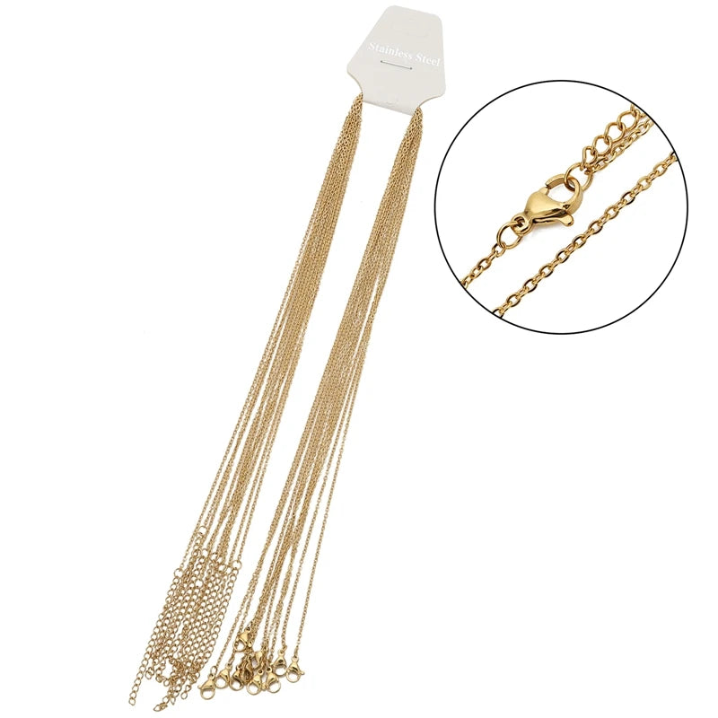 10pcs Cable Link Chains with Lobster claw clasp