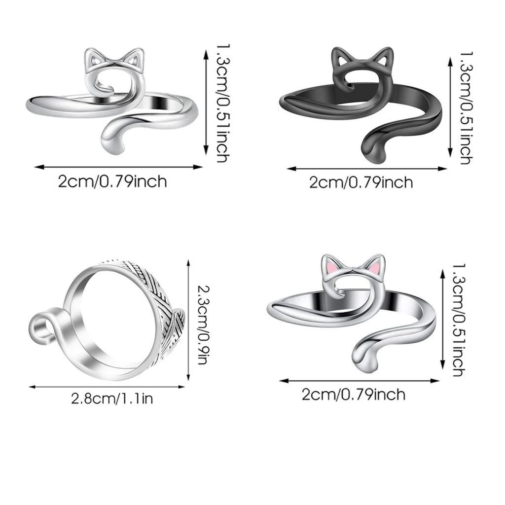 2pcs Adjustable Knitting Crochet Loop Ring