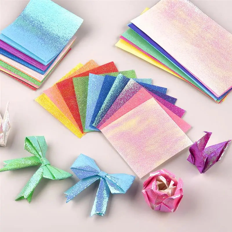 50 pcs - 10 color Square Origami Single-Sided Pearl Paper