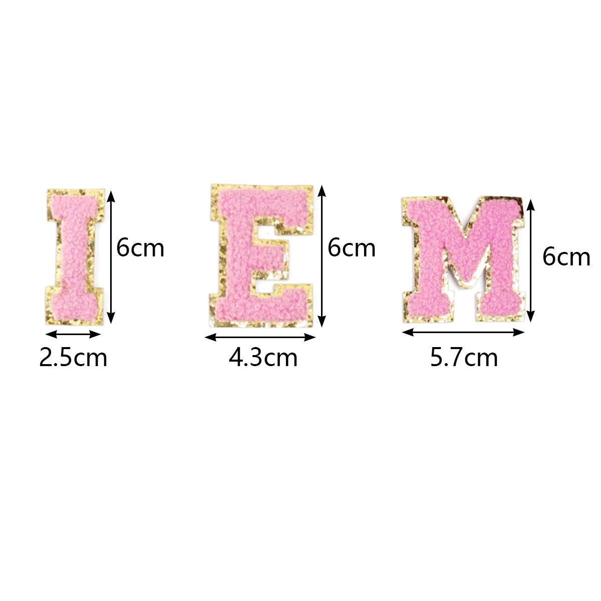 26Pcs English Letter Gold Edged Chenille Patches