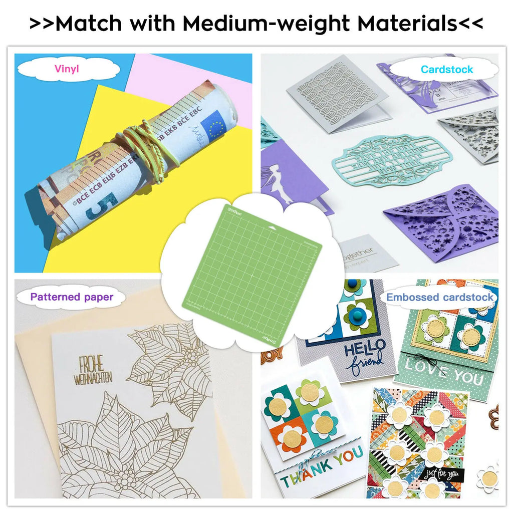 12x12in Green Adhesive Cutting Mat