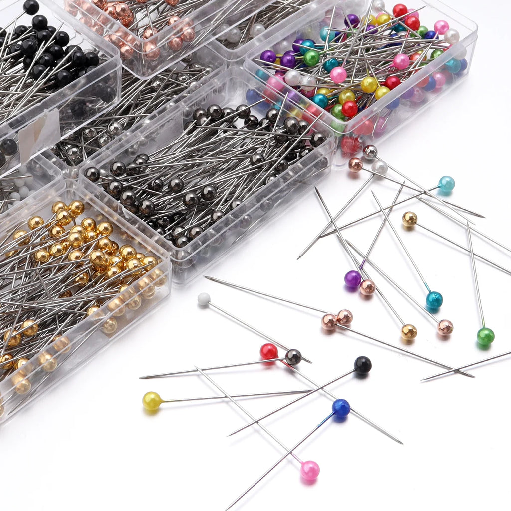 100Pcs Pearl Colored Ball Head Pins