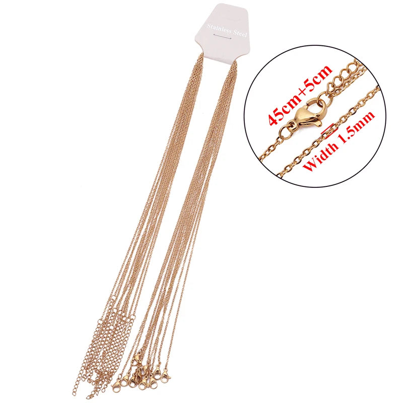 10pcs Cable Link Chains with Lobster claw clasp