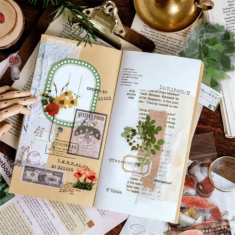 40pcs Transparent Flower Stickers