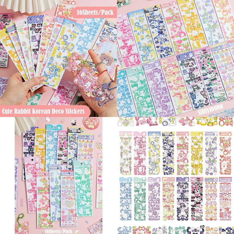 16 Sheets Colorful Animal Stickers