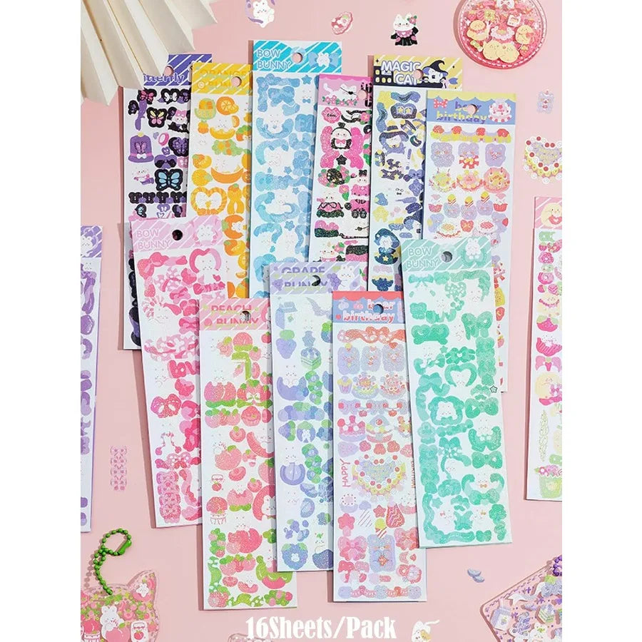 16 Sheets Colorful Animal Stickers