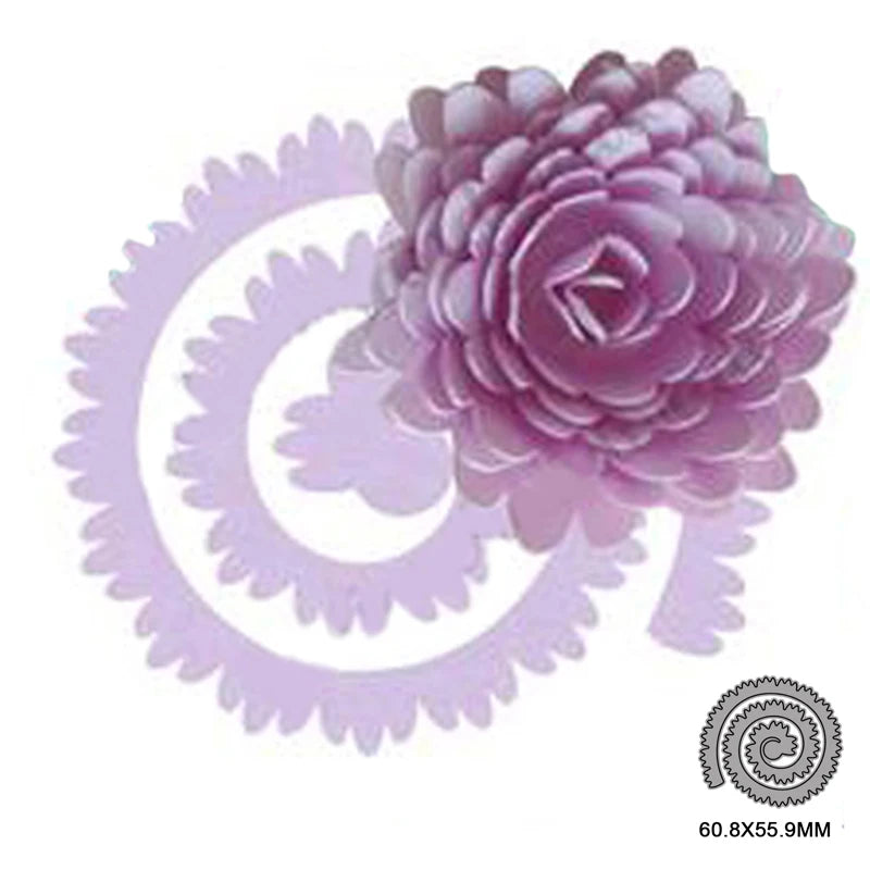 3D Spiral Flower Cutting Dies
