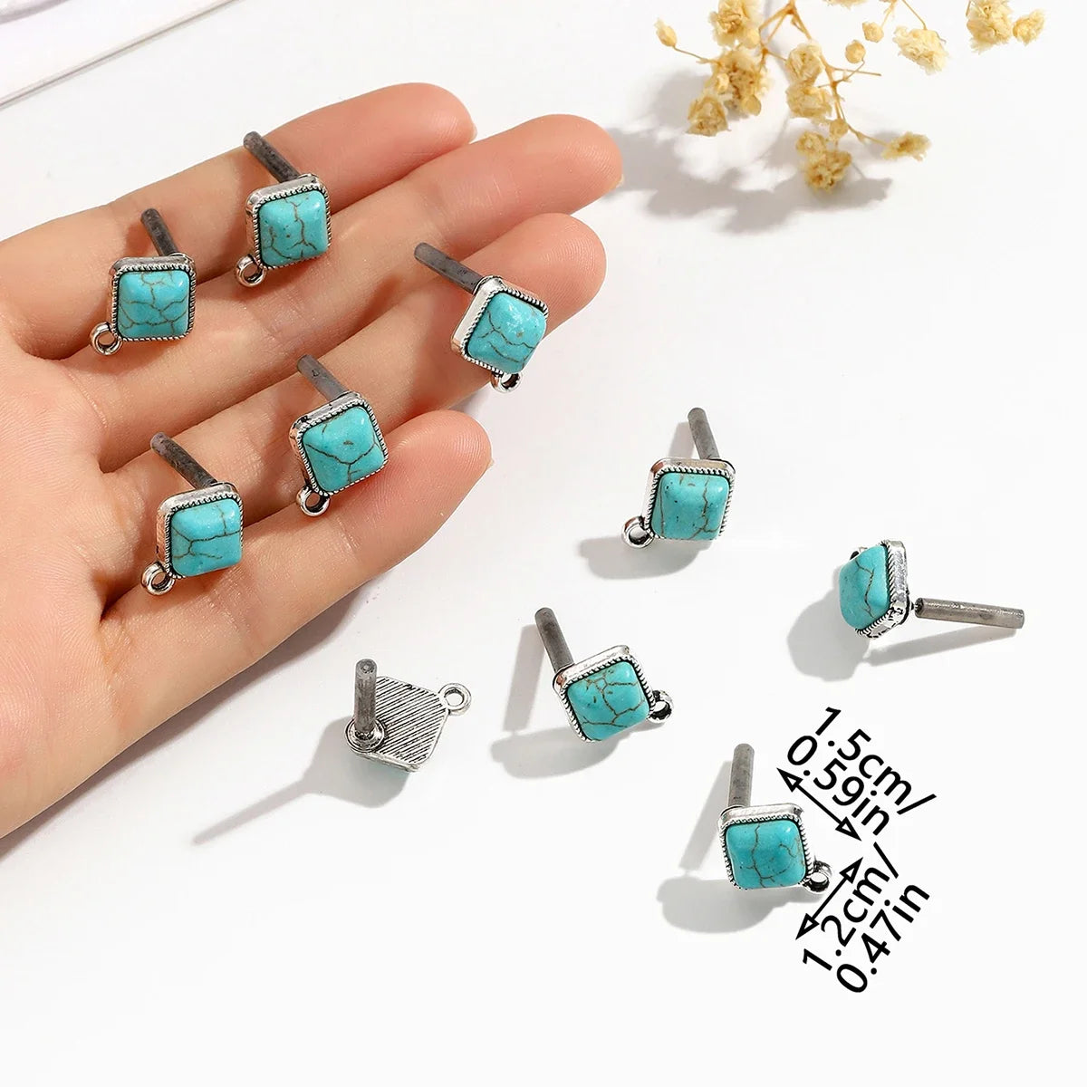 10pcs/set Stainless Steel Earring Connectors/Backings