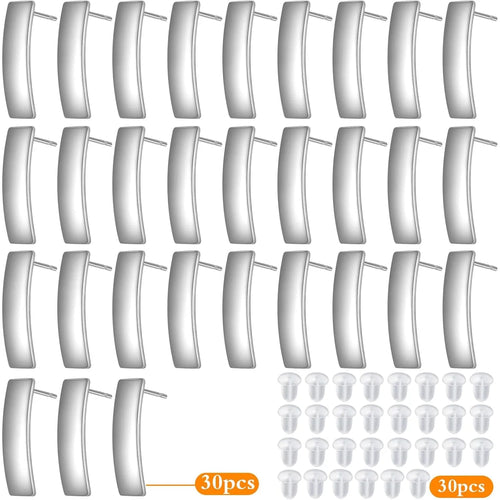 30pcs Flat Blank Earring Posts with Loop