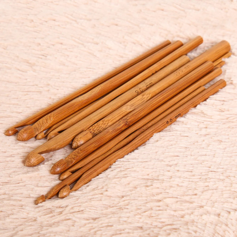 12 Size Bamboo Crochet Hooks