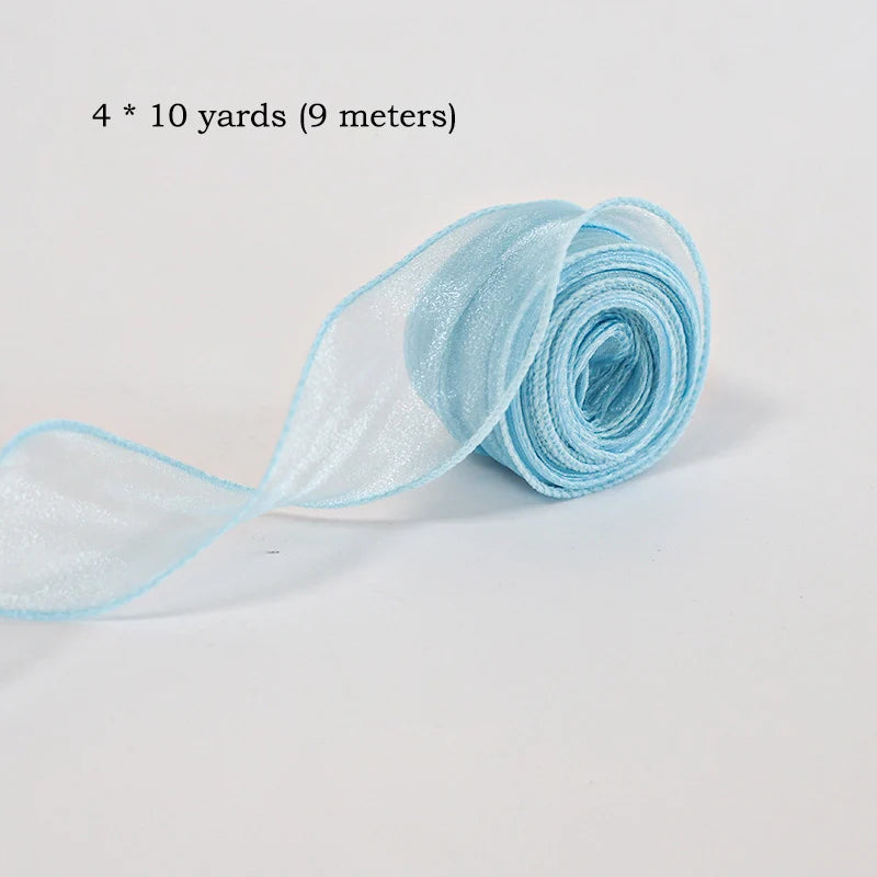 Colorful 10 Yard Roll Organza Ribbon