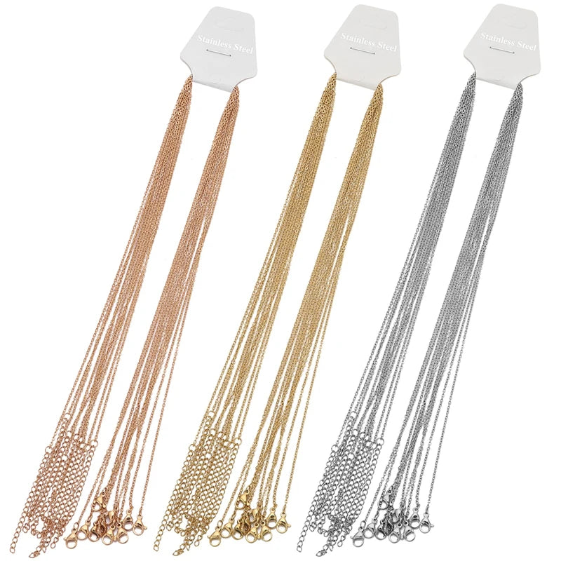 10pcs Cable Link Chains with Lobster claw clasp