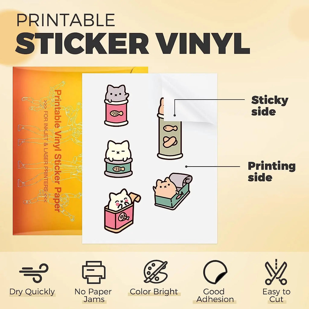 Premium Printable Vinyl Sticker Paper for Inkjet Printer