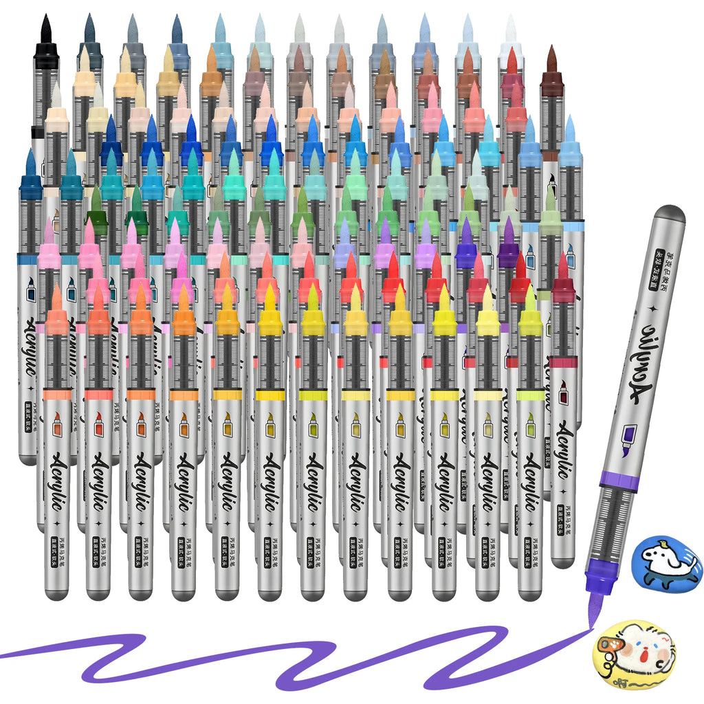 12 pcs Brush Tip Acrylic Paint Pen Set